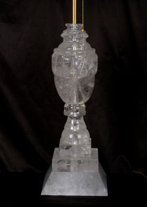 Rock Crystal Lamp Carved Vase