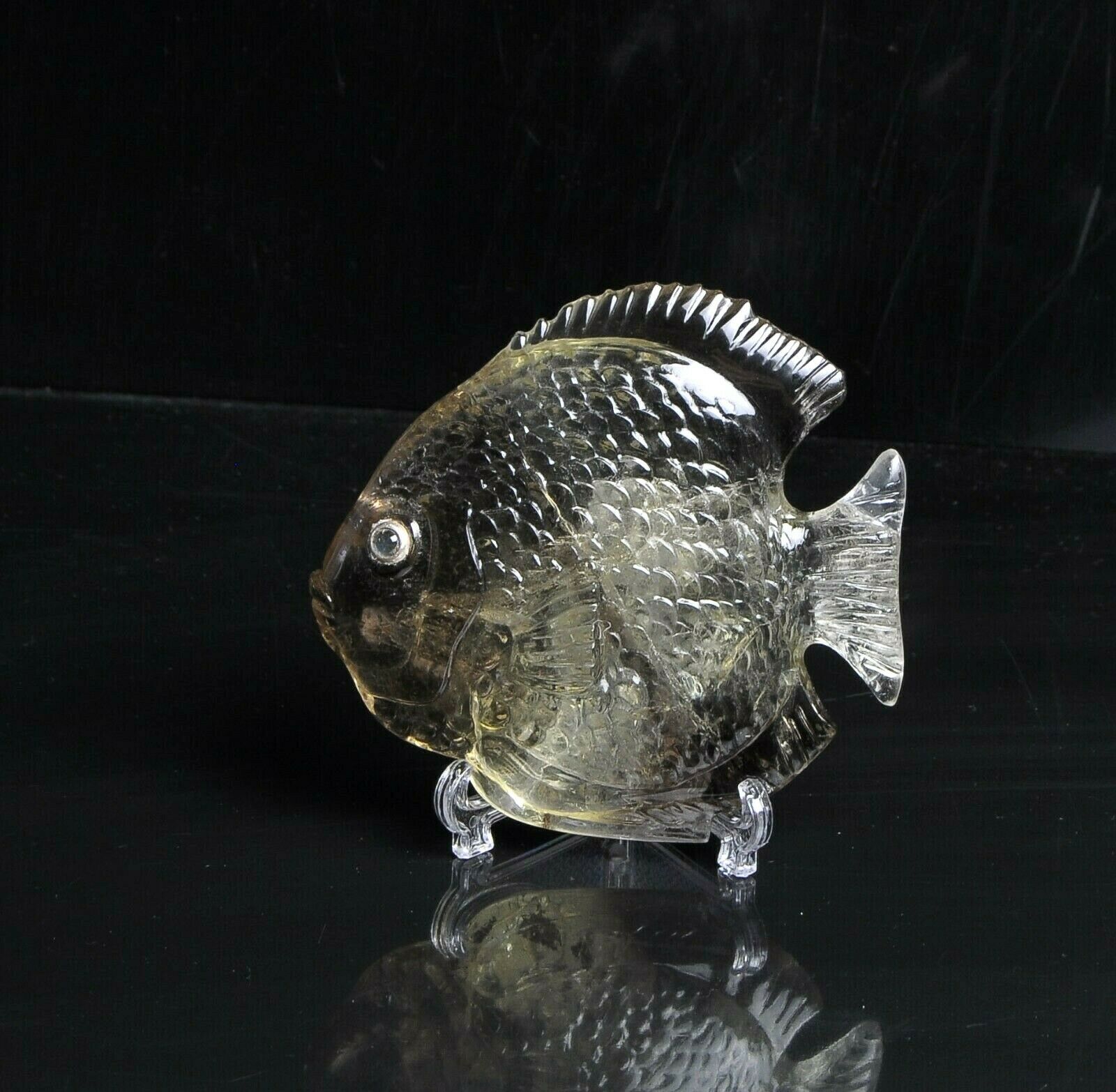 Carved Crystal Tropical Fish Citrine – Rare Rock Crystal