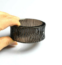 Obsidian Carved Bangle Bracelet Lava