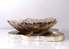 Carved Smoky Rock Crystal Floating Leaf Bowl Centrepiece