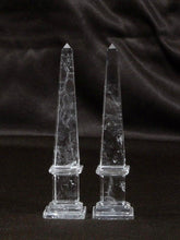 Mini Rock Crystal Quartz Obelisks Pair 4"