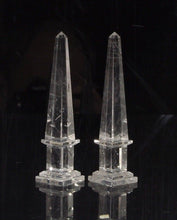 Mini Rock Crystal Quartz Obelisks Pair 4"