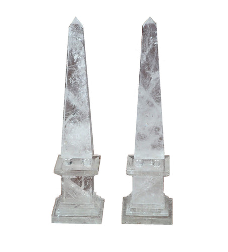 Natural Rock Crystal Quartz Obelisks Pair 15