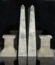Huge Natural Rock Crystal Quartz Obelisks Pair 25" Healing Point