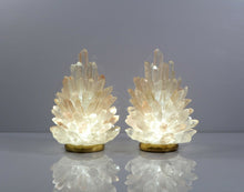 Pair Of Rock Crystal Cluster Lamps Liberty 10"