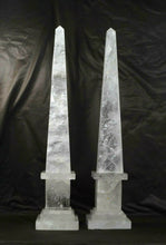 Extra Large Natural Rock Crystal Quartz Obelisks Pair 28" Healing Point High Clarity