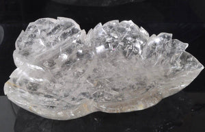 Carved Rock Crystal Floating Leaf Bowl Centrepiece