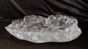 Carved Rock Crystal Floating Leaf Bowl Centrepiece