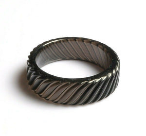 Obsidian Carved Bangle Bracelet Rope