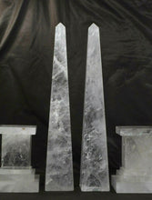 Extra Large Natural Rock Crystal Quartz Obelisks Pair 28" Healing Point High Clarity