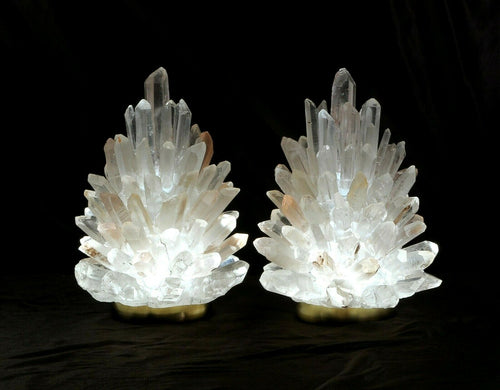 Pair Of Rock Crystal Cluster Lamps Liberty 10
